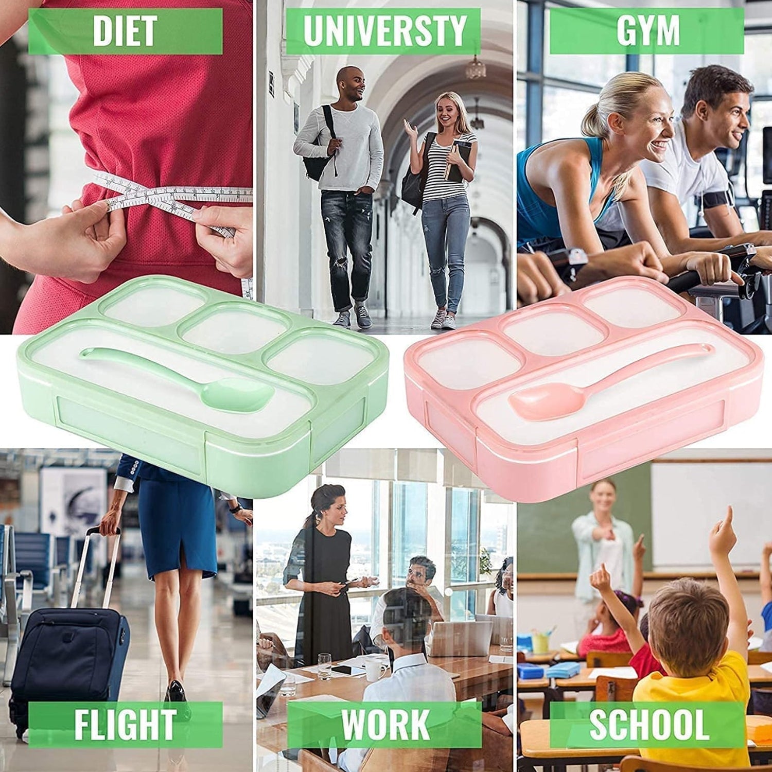 5212 Lunch Box 4 Compartment With Leak Proof Lunch Box For School & Office Use DeoDap 5212 Lunch Box 4 Compartment With Leak Proof Lunch Box For School & Office Use DeoDap